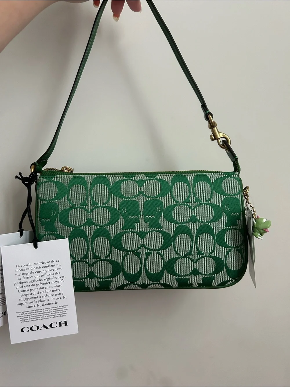 Coach Brain Dead green plaza in signature jacquard